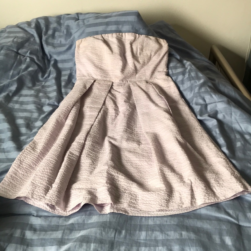 Light lavender strapless J Crew dress